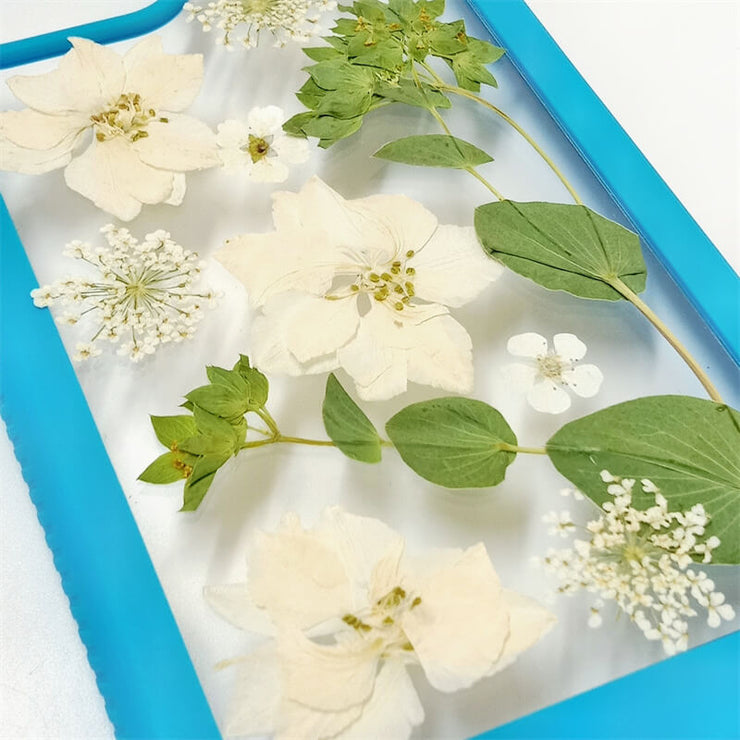 White Delphinium Green Leaves | 2 in 1 Full Protection Case | Apple Samsung Google