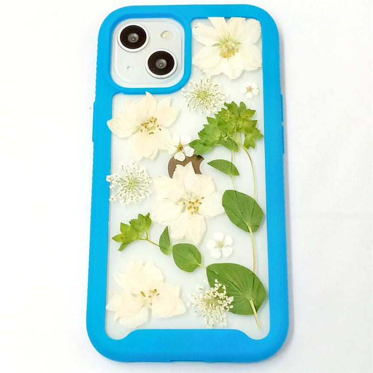 White Delphinium Green Leaves | 2 in 1 Full Protection Case | Apple Samsung Google