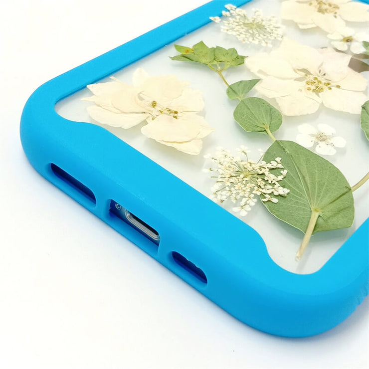 White Delphinium Green Leaves | 2 in 1 Full Protection Case | Apple Samsung Google