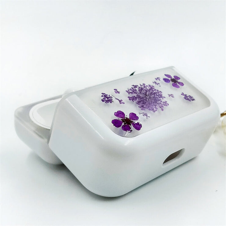 Purple Sorbaria Sorbifolia & Lace Flower | Pressed Real Flower | Resin | AirPods