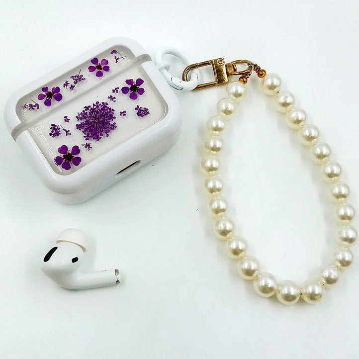 Purple Sorbaria Sorbifolia & Lace Flower | Pressed Real Flower | Resin | AirPods