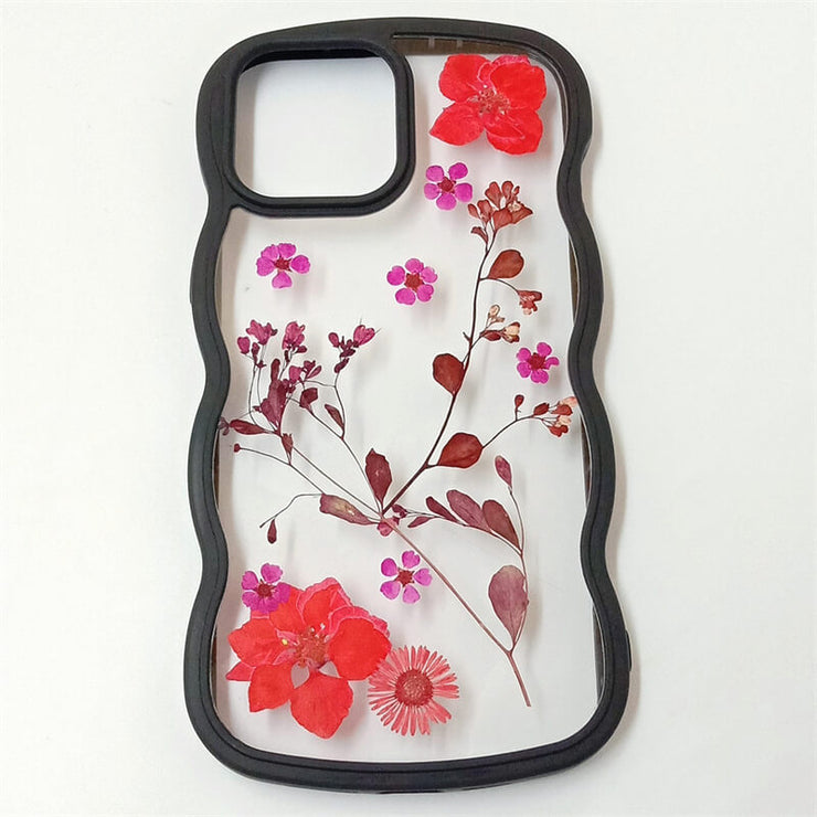 Red Delphinium Sorbaria Sorbifolia | Waves Case | Bumper Border Case | iPhone 14/13/12 Phone Case