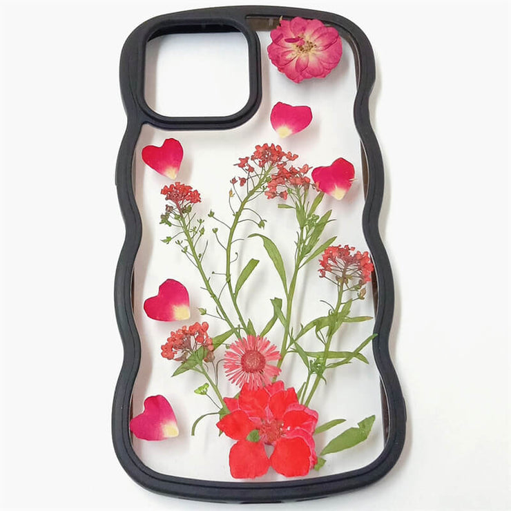 Red Rose Delphinium | Waves Case | Bumper Border Case | iPhone 14/13/12 Phone Case