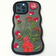 Red Rose Delphinium | Waves Case | Bumper Border Case | iPhone 14/13/12 Phone Case