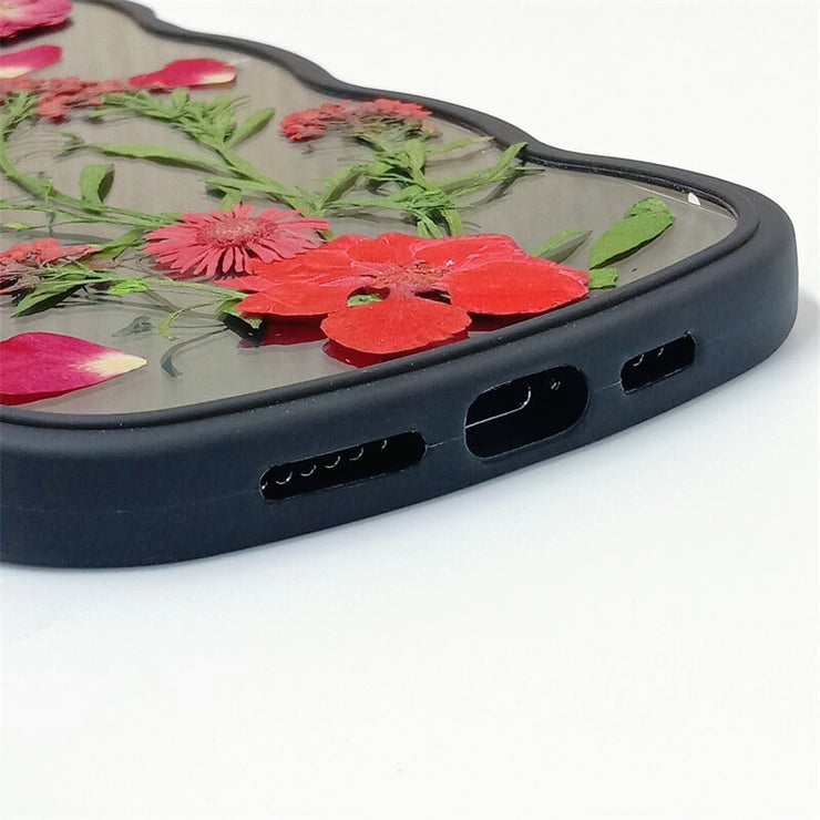 Red Rose Delphinium | Waves Case | Bumper Border Case | iPhone 14/13/12 Phone Case