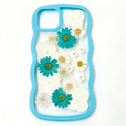 Blue Daisy White Hydrangea | Waves Case | Bumper Border Case | iPhone 14/13/12 Phone Case