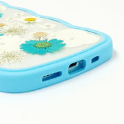 Blue Daisy White Hydrangea | Waves Case | Bumper Border Case | iPhone 14/13/12 Phone Case