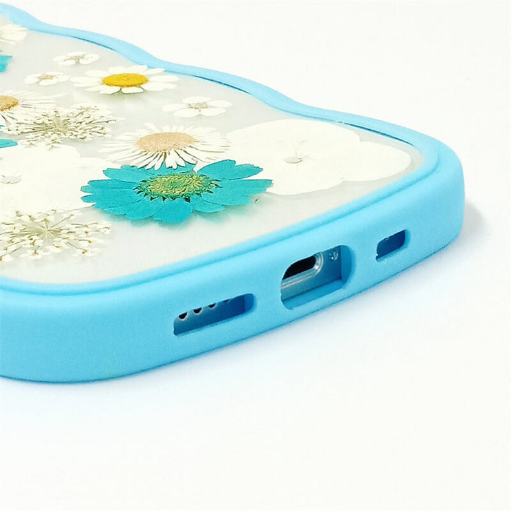 Blue Daisy White Hydrangea | Waves Case | Bumper Border Case | iPhone 14/13/12 Phone Case