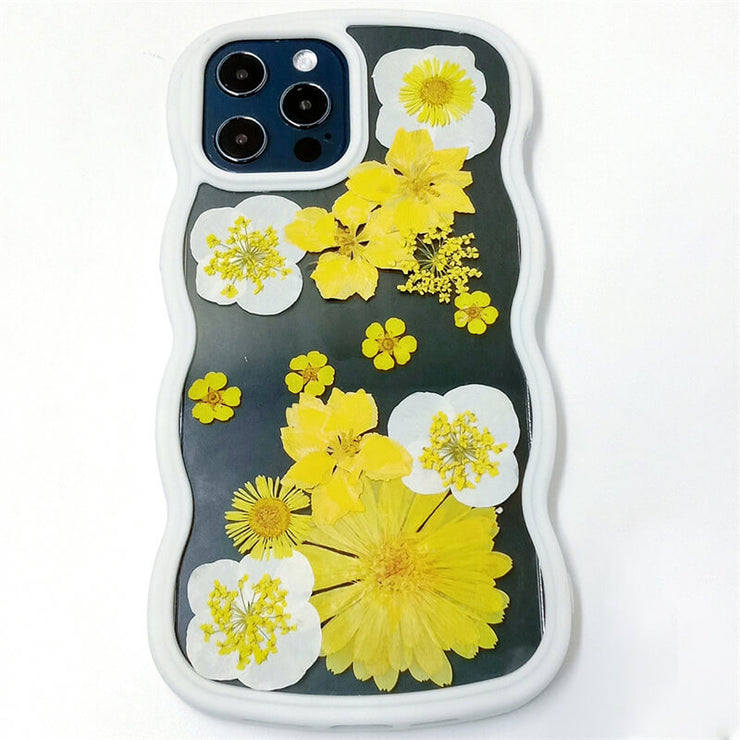 Yellow Delphinium Cosmos | Waves Case | Bumper Border Case | iPhone 14/13/12 Phone Case