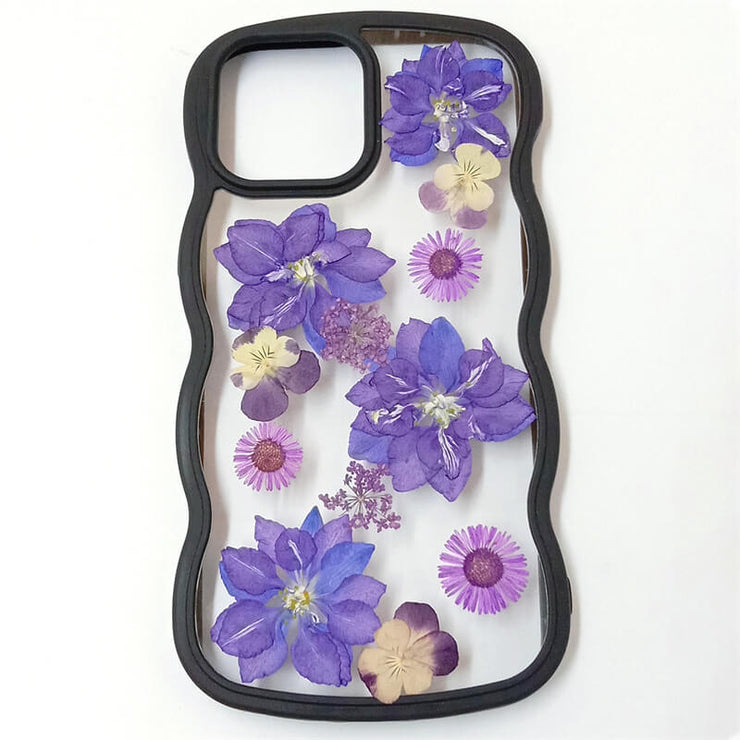 Purple Delphinium Hydrangea | Waves Case | Bumper Border Case | iPhone 14/13/12 Phone Case