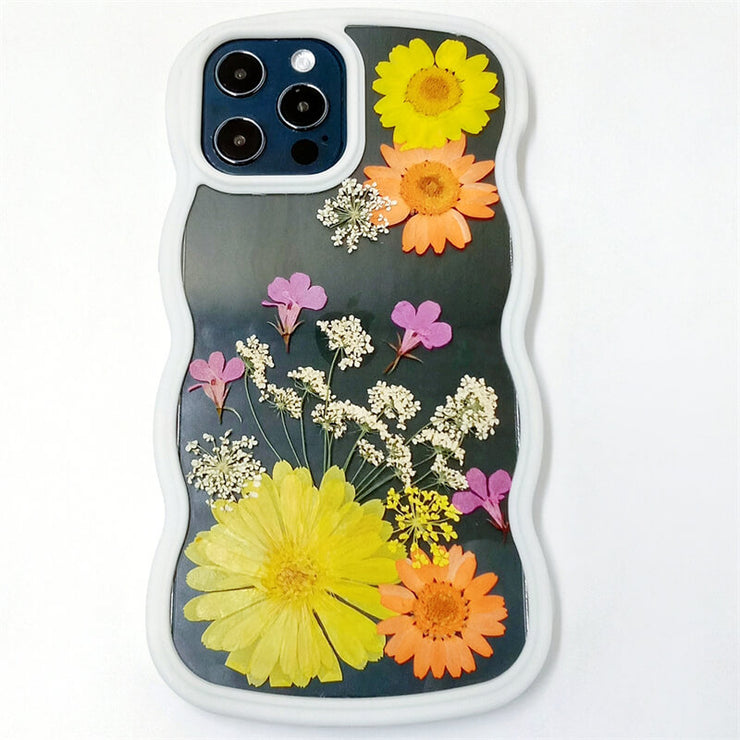 Yellow Orange Calendula Daisy | Waves Case | Bumper Border Case | iPhone 14/13/12 Phone Case