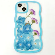 Blue Hydrangea Purple Aster | Waves Case | Bumper Border Case | iPhone 14/13/12 Phone Case