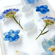 Hydrangea & Forget Me Not & Delphinium | Clear Bumper Phone Case | Optional Magnetic Ring