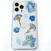 Hydrangea & Forget Me Not & Delphinium | Clear Bumper Phone Case | Optional Magnetic Ring