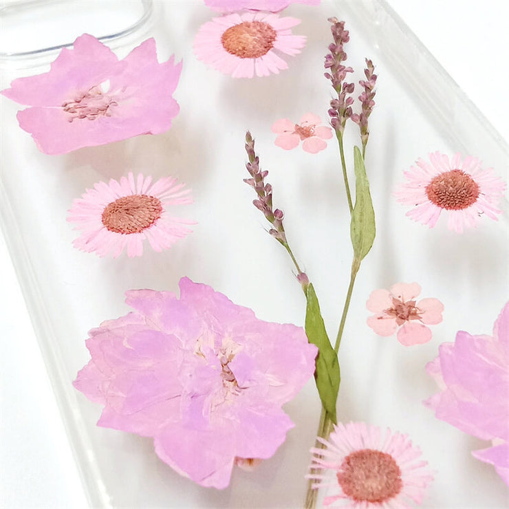 Pink Delphinium | Clear Bumper Phone Case | Optional Magnetic Ring