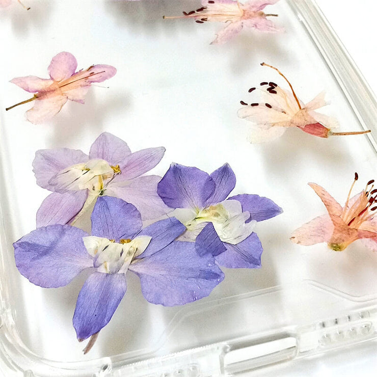 Purple Delphinium Daisy | Clear Bumper Phone Case | Optional Magnetic Ring