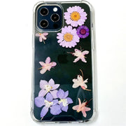 Purple Delphinium Daisy | Clear Bumper Phone Case | Optional Magnetic Ring