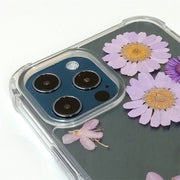 Purple Delphinium Daisy | Clear Bumper Phone Case | Optional Magnetic Ring