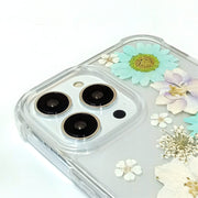 Purple & White Delphinium Blue Daisy | Clear Bumper Phone Case | Optional Magnetic Ring