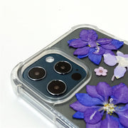 Dark Blue Delphinium | Clear Bumper Phone Case | Optional Magnetic Ring