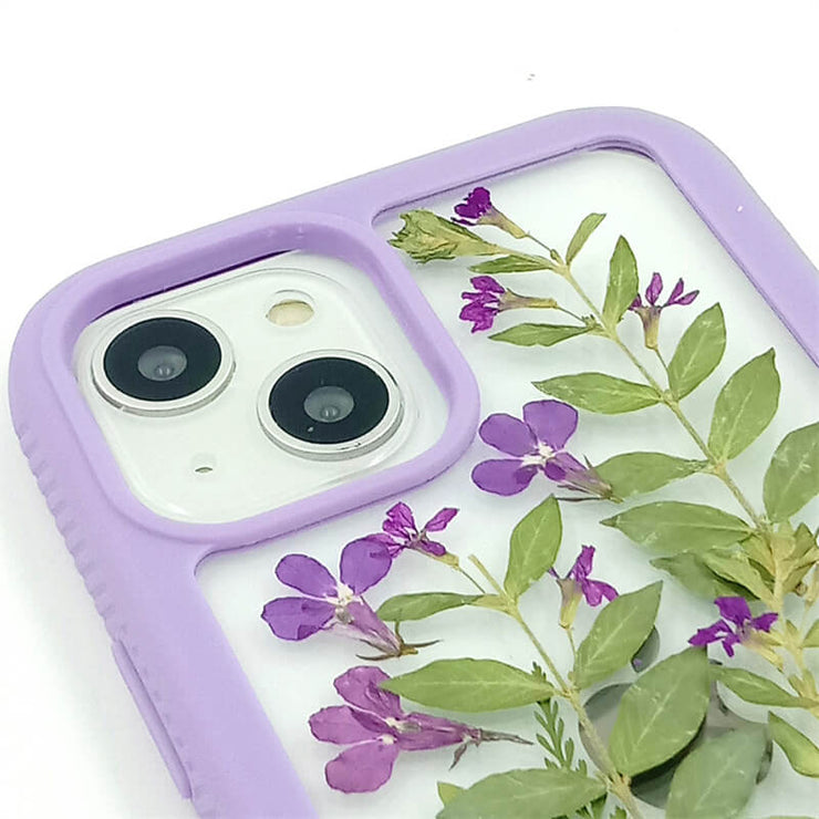 Lobelia Erinus & Green Leaf | 2 in 1 Full Protection Case | Apple Samsung Google