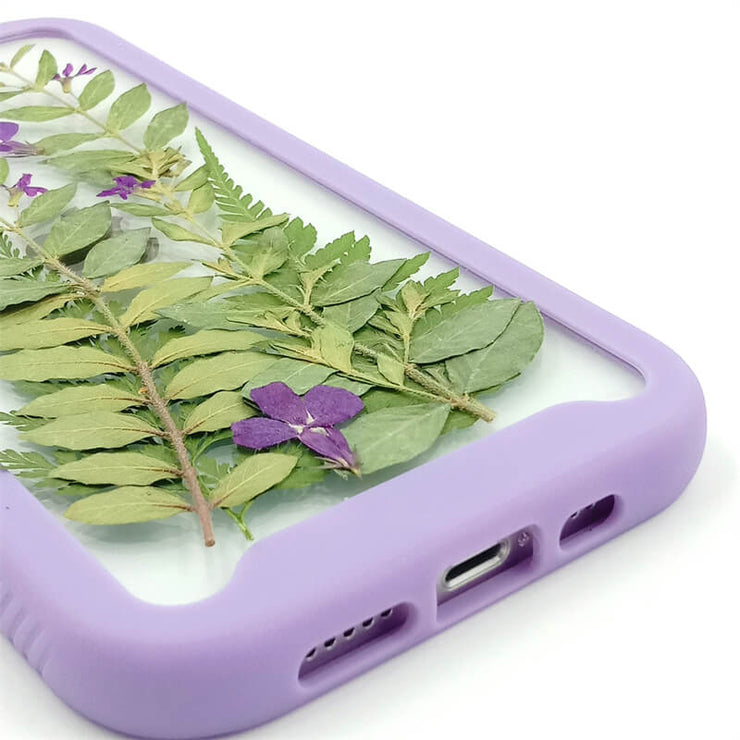 Lobelia Erinus & Green Leaf | 2 in 1 Full Protection Case | Apple Samsung Google