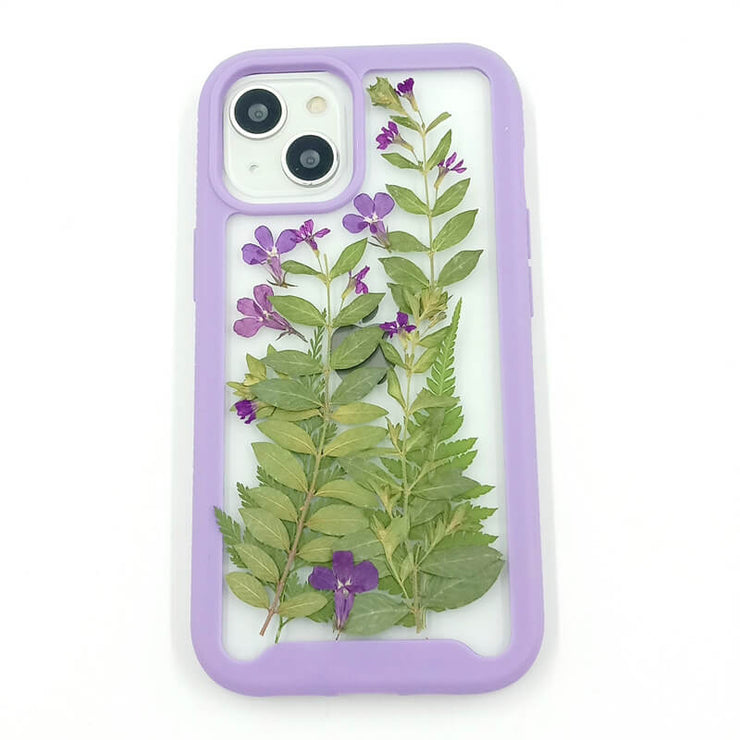 Lobelia Erinus & Green Leaf | 2 in 1 Full Protection Case | Apple Samsung Google