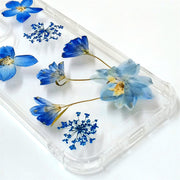 Blue Delphinium Aster Lace Flower | Clear Bumper Phone Case | Optional Magnetic Ring