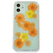 Yellow Orange Daisy Lace Flower | Clear Bumper Phone Case | Optional Magnetic Ring