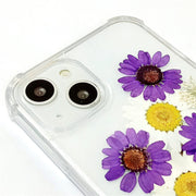 Purple White Daisy Lace Flower | Clear Bumper Phone Case | Optional Magnetic Ring