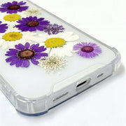 Purple White Daisy Lace Flower | Clear Bumper Phone Case | Optional Magnetic Ring