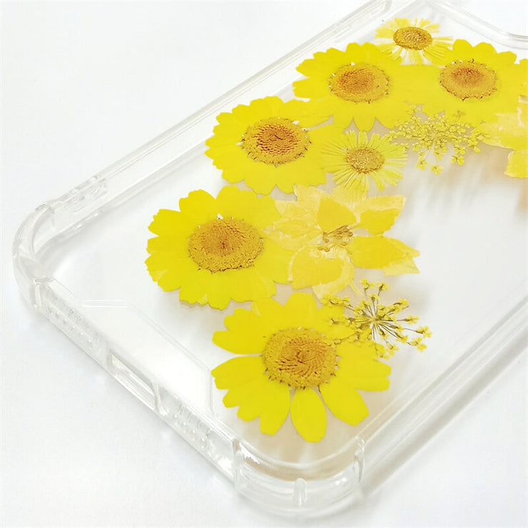 Yellow Daisy Lace Flower | Clear Bumper Phone Case | Optional Magnetic Ring