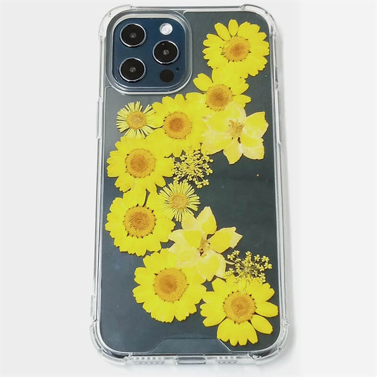 Yellow Daisy Lace Flower | Clear Bumper Phone Case | Optional Magnetic Ring