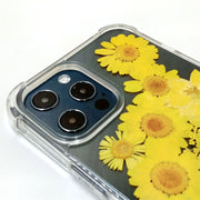 Yellow Daisy Lace Flower | Clear Bumper Phone Case | Optional Magnetic Ring