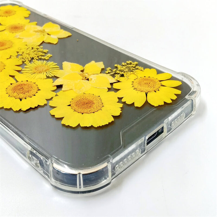 Yellow Daisy Lace Flower | Clear Bumper Phone Case | Optional Magnetic Ring