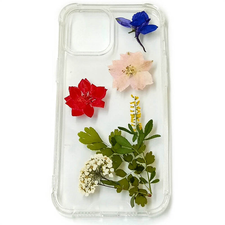 Red Pink Delphinium Alyssum | Clear Bumper Phone Case | Optional Magnetic Ring