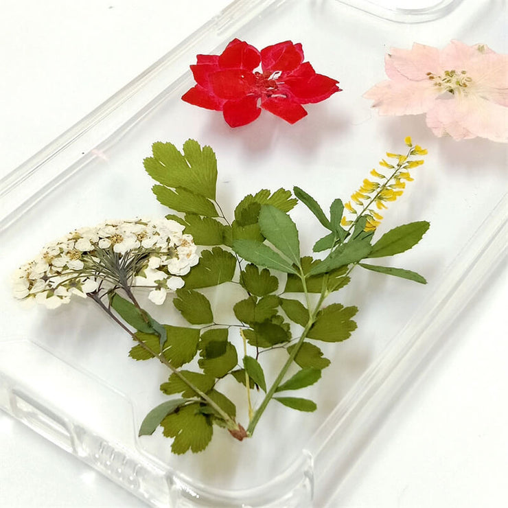 Red Pink Delphinium Alyssum | Clear Bumper Phone Case | Optional Magnetic Ring