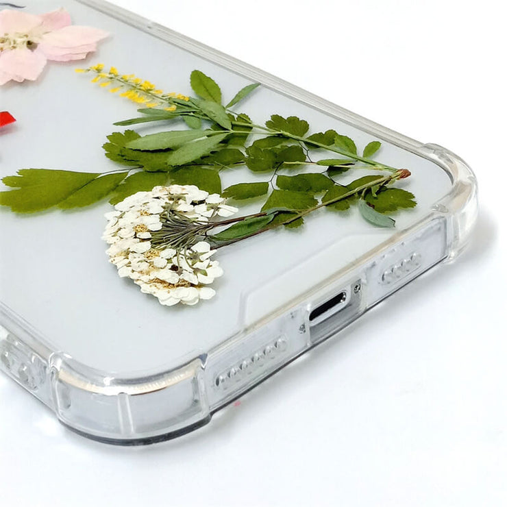 Red Pink Delphinium Alyssum | Clear Bumper Phone Case | Optional Magnetic Ring