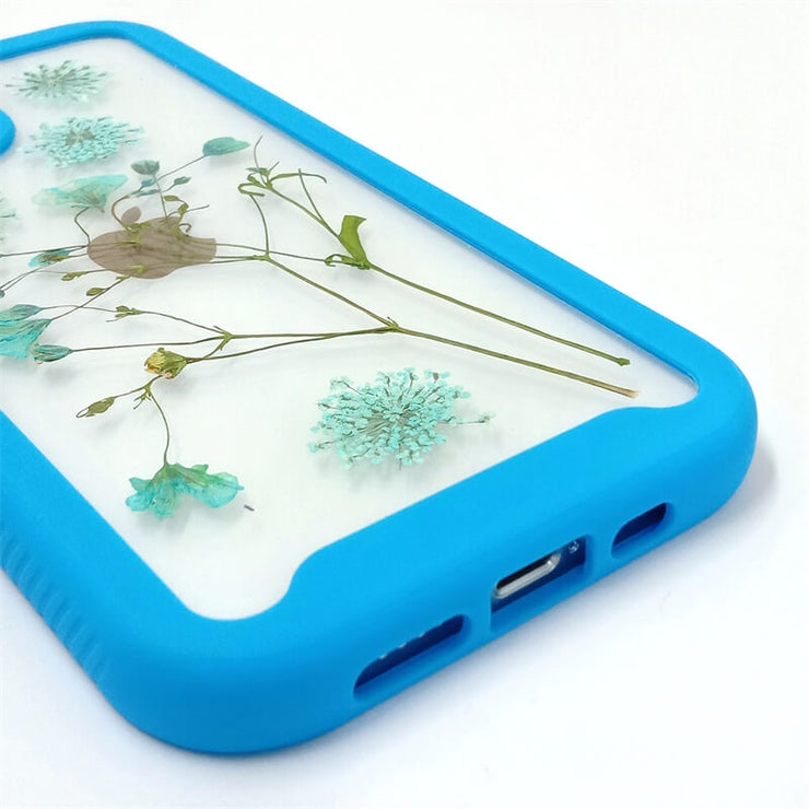 Light Blue Lace Flower | 2 in 1 Full Protection Case | Apple Samsung Google