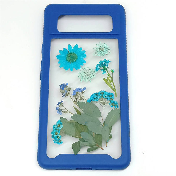 Blue Gypsophila Daisy Lace Flower | 2 in 1 Full Protection Case | Google Phone Case