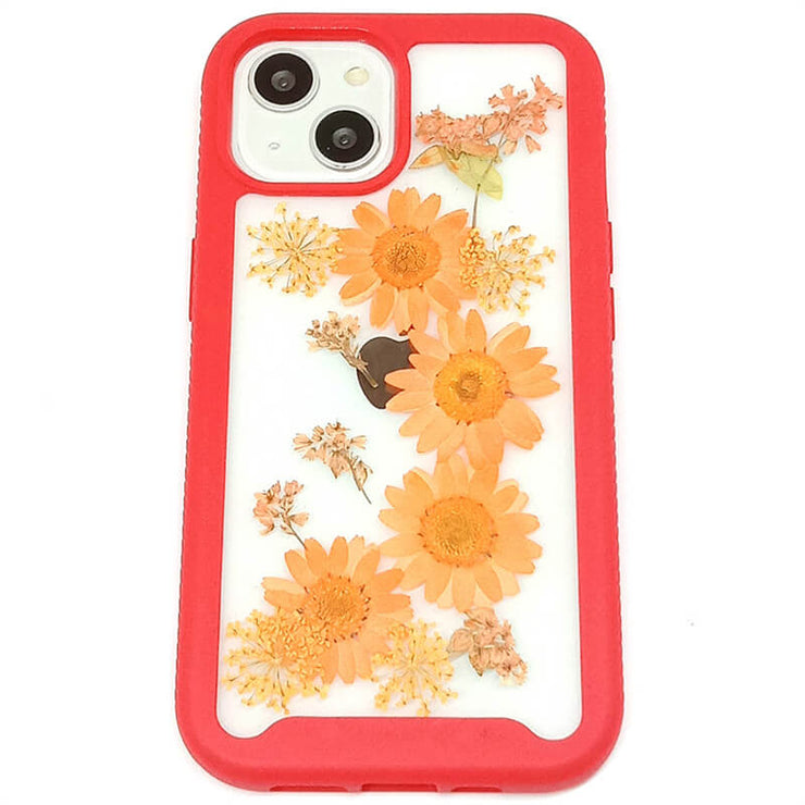 Orange Daisy Lace Flower | 2 in 1 Full Protection Case | Apple Samsung Google