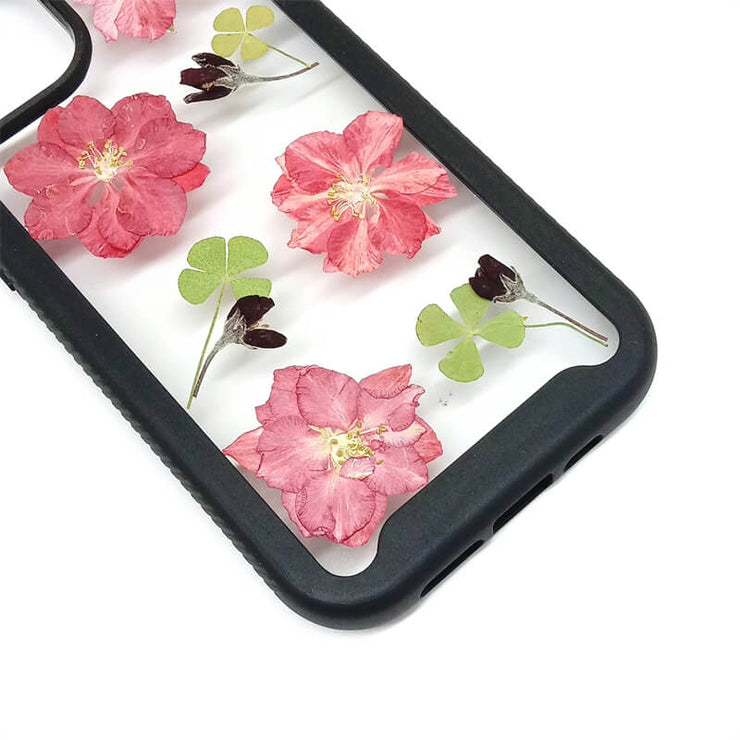 Pink Red Delphinium | 2 in 1 Full Protection Case | Apple Samsung Google