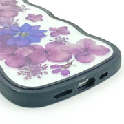 Purple Hydrangea Blue Delphinium | Waves Case | Bumper Border Case | iPhone 12/13/14 Phone Case