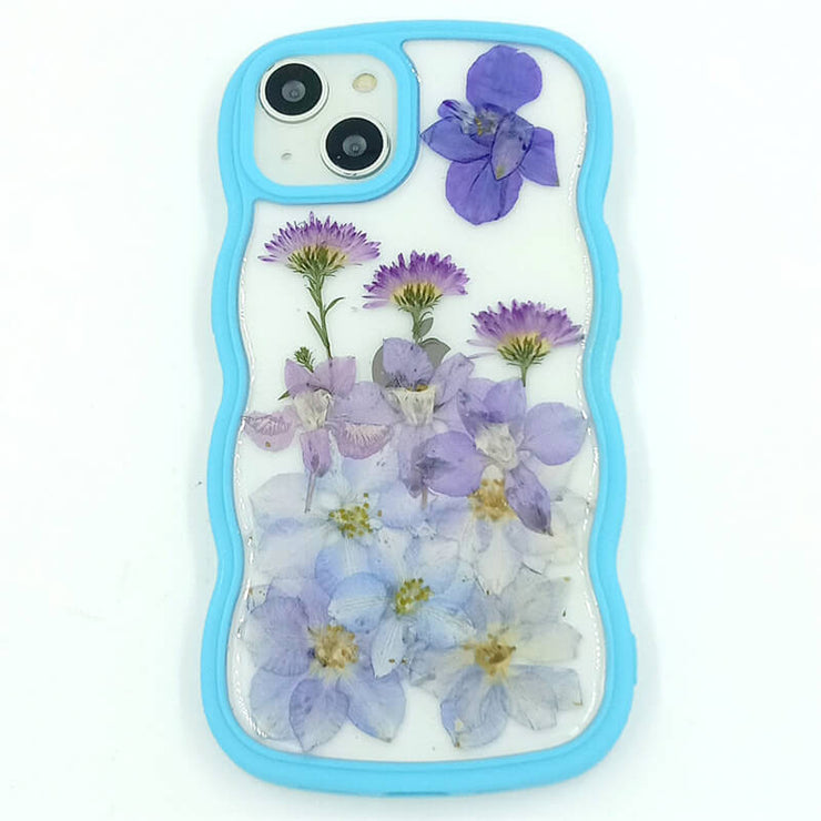 Blue Delphinium Aster | Waves Case | Bumper Border Case | iPhone 12/13/14 Phone Case