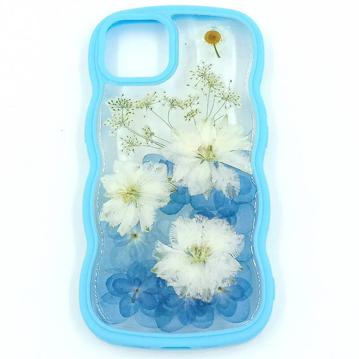 White Blue Delphinium | Waves Bumper Border Case | iPhone 12/13/14 Phone Case