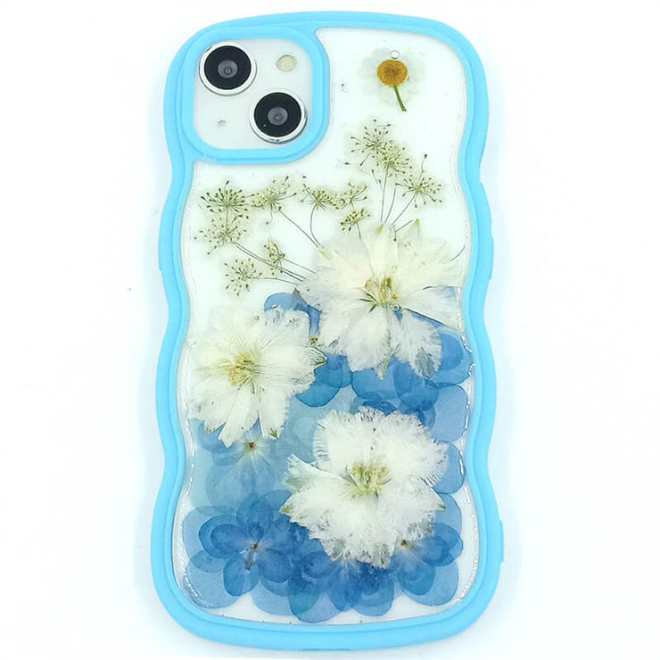 White Blue Delphinium | Waves Bumper Border Case | iPhone 12/13/14 Phone Case