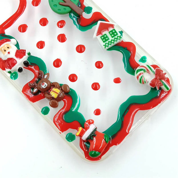 Candy Bear Santa | Cream Glue 3D Phone Case | Christmas Collection