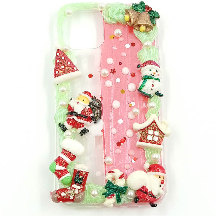 Santa Claus is Delivering Gifts | Cream Glue 3D Phone Case | Christmas Collection