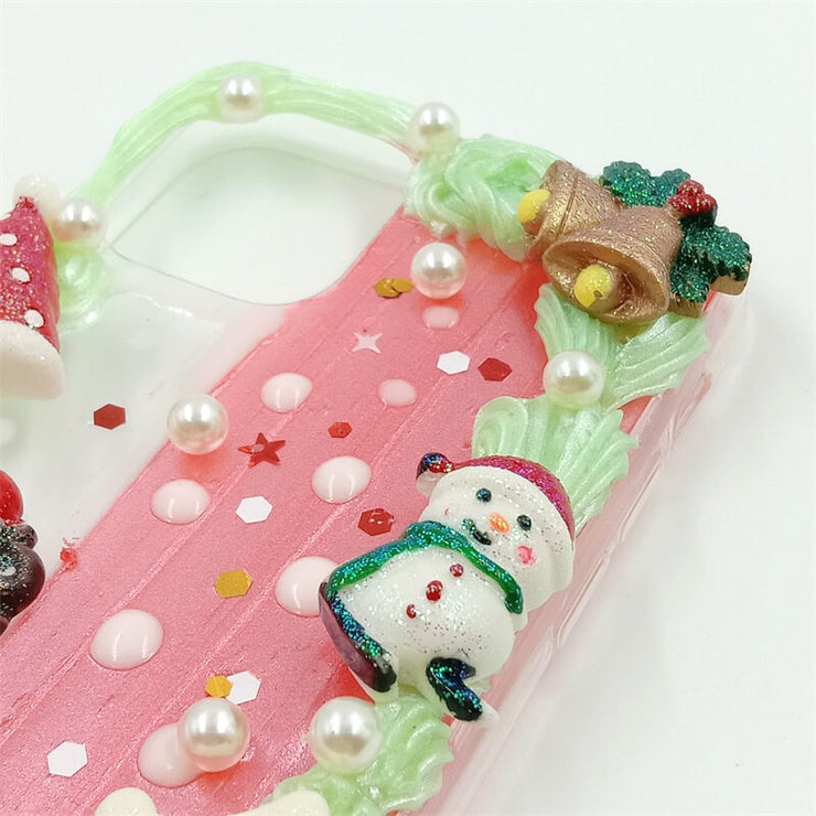 Santa Claus is Delivering Gifts | Cream Glue 3D Phone Case | Christmas Collection