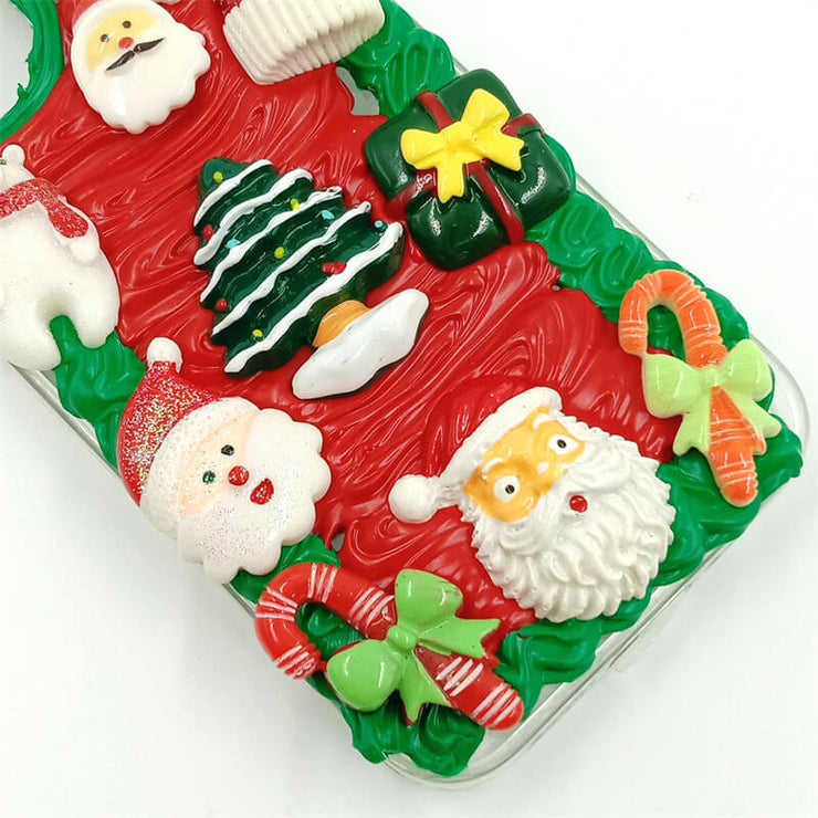 Surprise Santa Head | Cream Glue 3D Phone Case | Christmas Collection